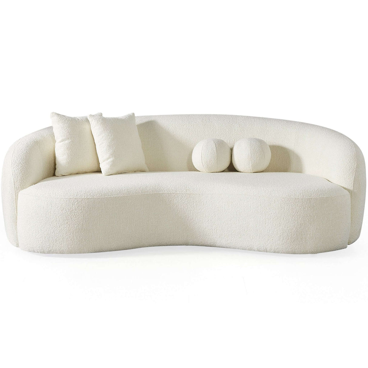 Blair Ivory Curvy Boucle Sofa from Ashcroft Furniture - Luna Furniture