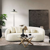 Blair Ivory Curvy Boucle Sofa from Ashcroft Furniture - Luna Furniture