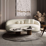 Blair Ivory Curvy Boucle Sofa from Ashcroft Furniture - Luna Furniture