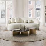 Blair Ivory Curvy Boucle Sofa from Ashcroft Furniture - Luna Furniture
