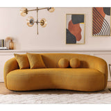 Blair Ivory Curvy Boucle Sofa from Ashcroft Furniture - Luna Furniture