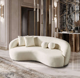 Blair Ivory Curvy Boucle Sofa from Ashcroft Furniture - Luna Furniture