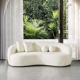Blair Ivory Curvy Boucle Sofa from Ashcroft Furniture - Luna Furniture
