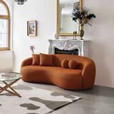 Blair Orange Curvy Boucle Sofa from Ashcroft Furniture - Luna Furniture