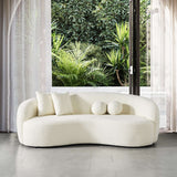 Drake Japandi Style Curvy Boucle Sofa Orange - AFC00485 - Luna Furniture