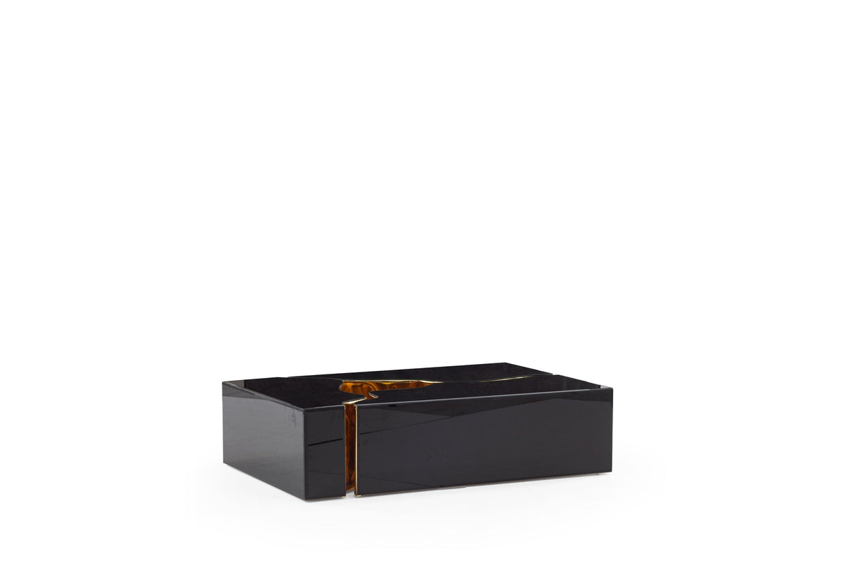 Dream Glass Black/Gold 3-Piece Coffee Table from Nova Furniture - Luna Furniture