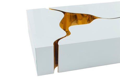 Dream Glass WhiteGold 3-Piece Coffee Table - DREAMWG-GLS - Luna Furniture