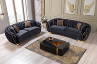Dream Wood Black/Gold 3-Piece Coffee Table - DREAMBG-WOOD - Luna Furniture