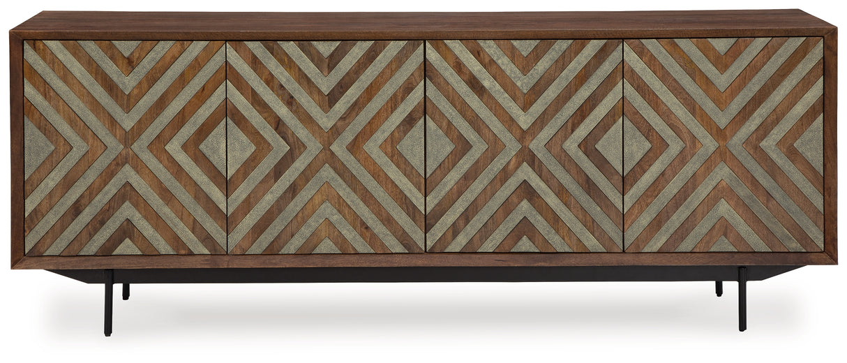 Dreggan Brown/Gold Finish Accent Cabinet - A4000577 - Luna Furniture