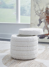 Duntler Ivory Storage Ottoman from Ashley - Luna Furniture