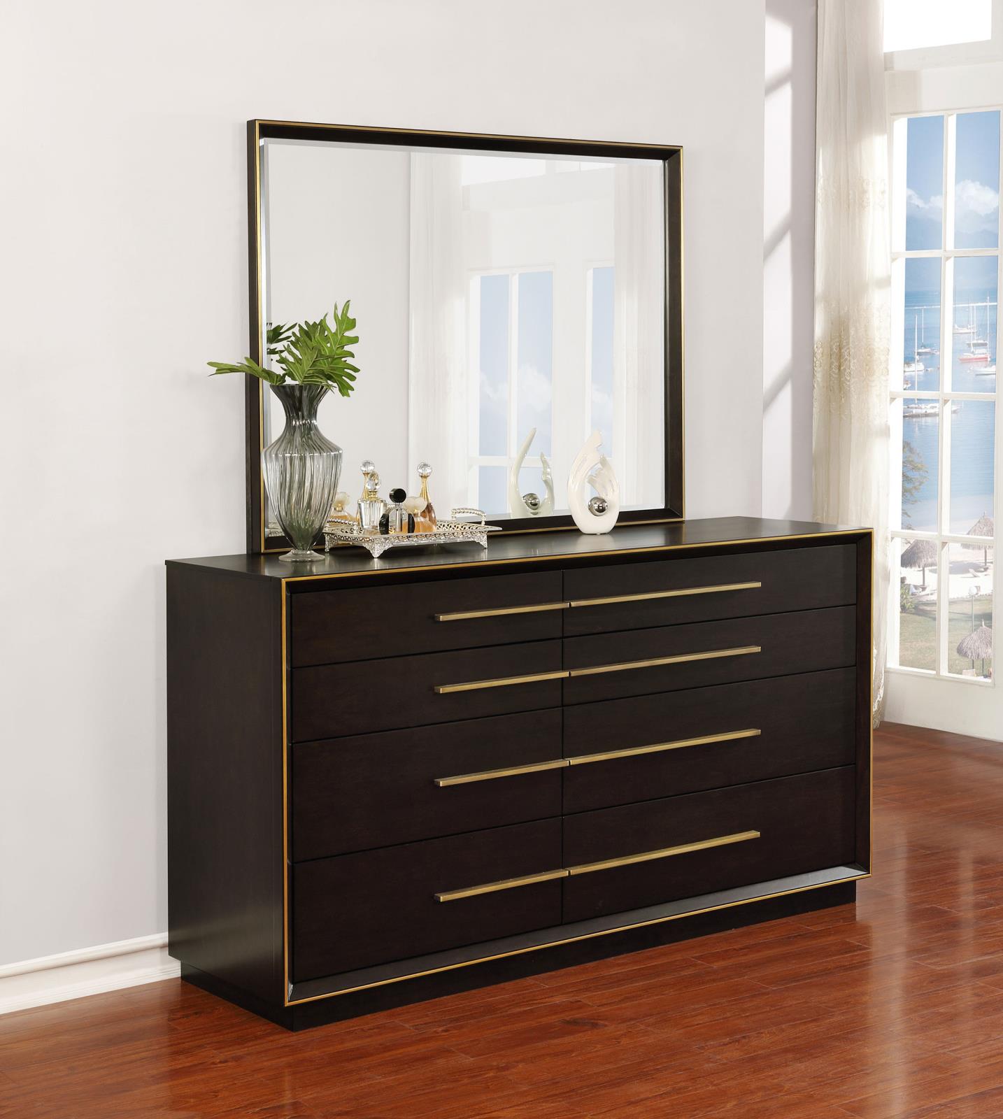 Durango Smoked Peppercorn 8-Drawer Dresser with Mirror from Coaster - Luna Furniture