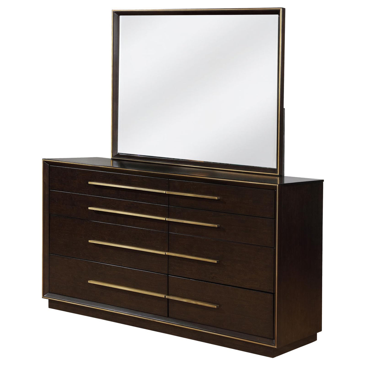 Durango 8-drawer Dresser with Mirror Smoked Peppercorn - 223263M - Luna Furniture