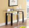 Dyer Tempered Glass Sofa Table with Shelf Black - 702289 - Luna Furniture
