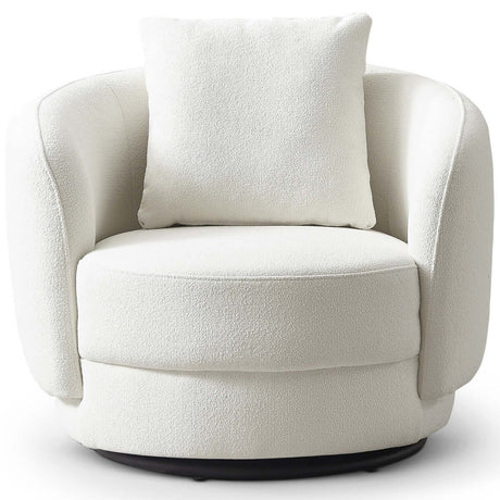 Dylan Boucle Lounge Chair Cream - AFC00483 - Luna Furniture