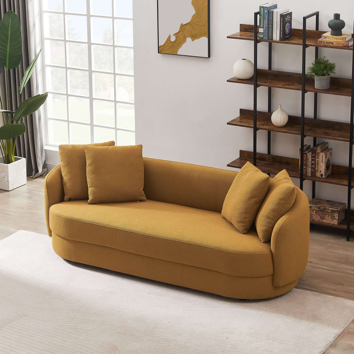 Dylan Dark Yellow Boucle Sofa from Midinmod - Luna Furniture