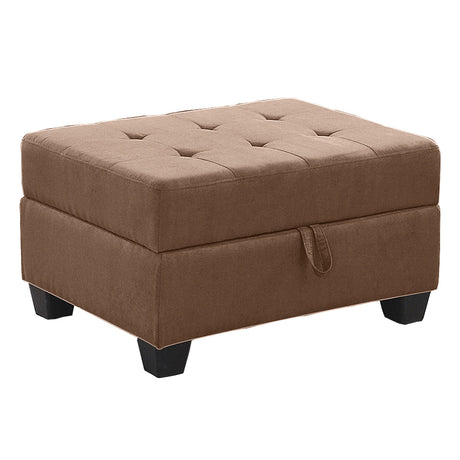 Heights Chocolate Brown Reversible Sectional with Storage Ottoman from Homelegance - Luna Furniture