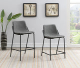 Earnest Solid Back Upholstered Counter Height Stools Grey and Black (Set of 2) - 183452 - Luna Furniture