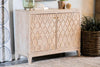 Eberto 2-door Geometric Accent Cabinet White Distressed - 953408 - Luna Furniture
