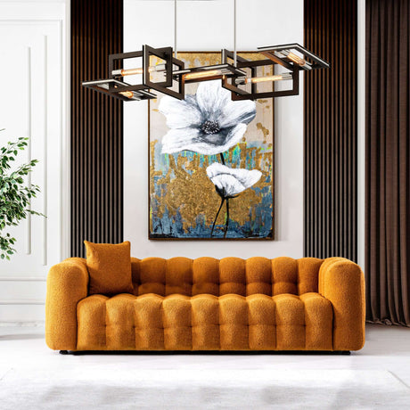 Eden Modern Tufted Chesterfield Boucle Fabric Sofa Cream from Midinmod - Luna Furniture