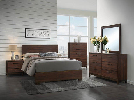 Edmonton California King Panel Bed Rustic Tobacco - 204351KW - Luna Furniture