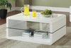 Elana Rectangle 2-shelf Coffee Table Glossy White - 703268 - Luna Furniture