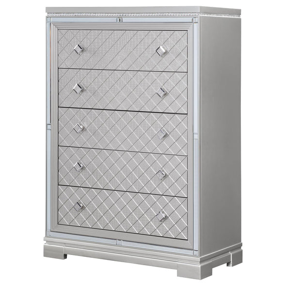 Eleanor Rectangular 5-drawer Chest Metallic - 223465 - Luna Furniture