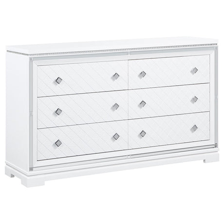 Eleanor Rectangular 6-drawer Dresser White - 223563 - Luna Furniture