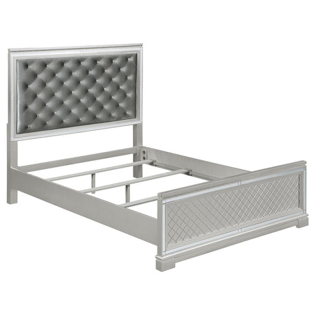 Eleanor Upholstered Tufted Bed Metallic - 223461Q - Luna Furniture