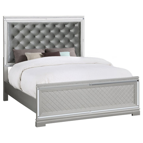Eleanor Upholstered Tufted Bed Metallic - 223461Q - Luna Furniture