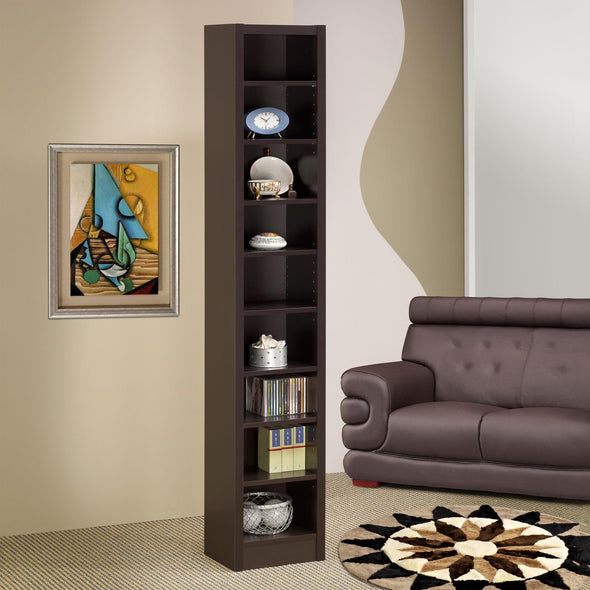 Eliam Rectangular Bookcase with 2 Fixed Shelves Cappuccino - 800285 - Luna Furniture