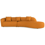 Elijah Japandi Style Curvy Sectional Sofa 126" / Ivory Boucle - AFC00686 - Luna Furniture