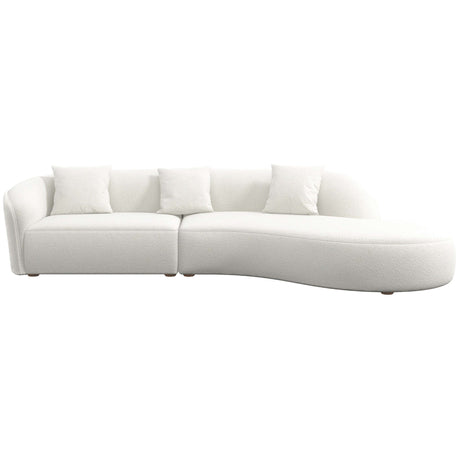 Elijah Japandi Style Curvy Sectional Sofa 133" / Ivory Boucle - AFC00689 - Luna Furniture
