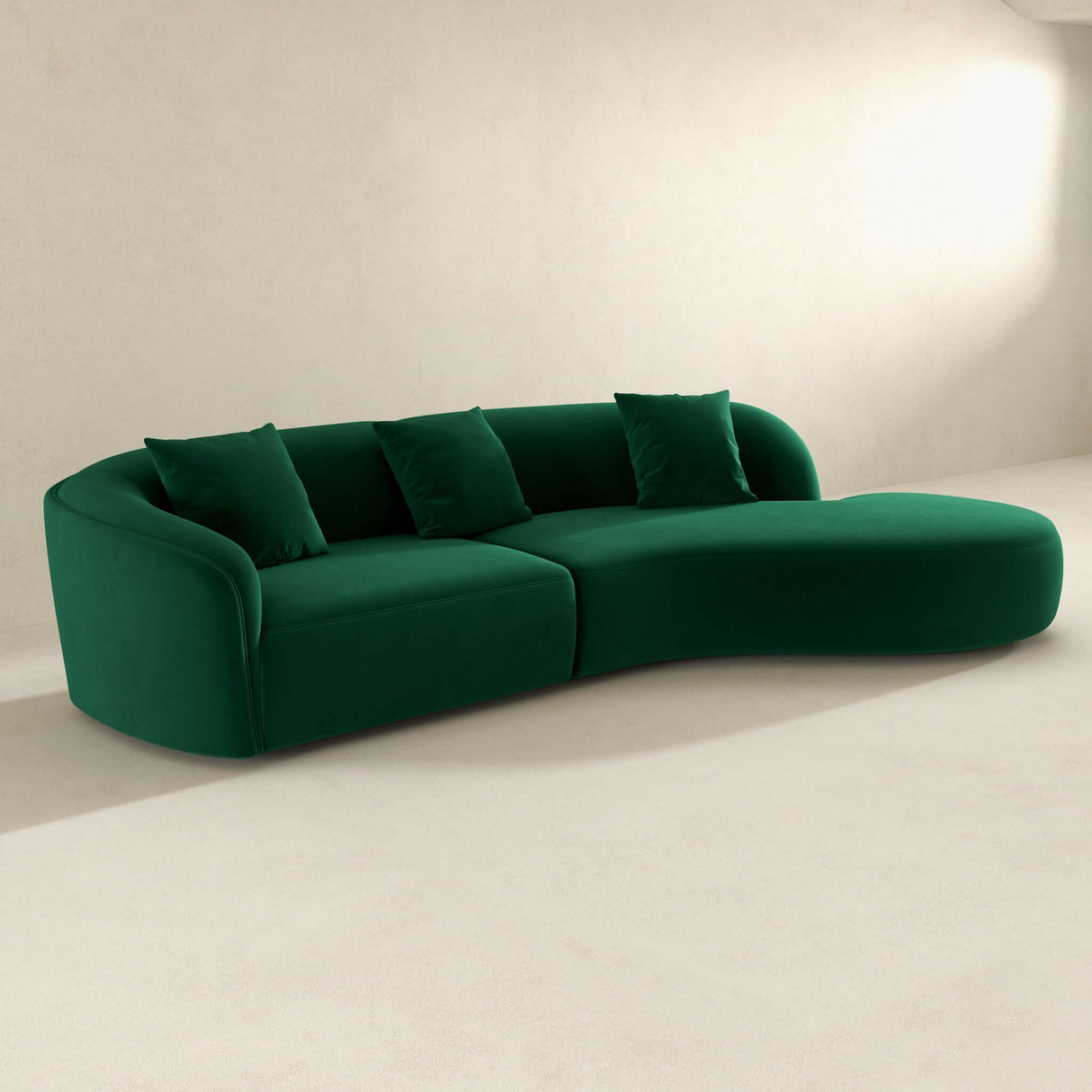 Elijah Japandi Style Curvy Sectional Sofa 133" / Ivory Boucle - AFC00689 - Luna Furniture