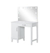 Elijah Vanity Set with LED Lights White and Dark Grey - 931149 - Luna Furniture