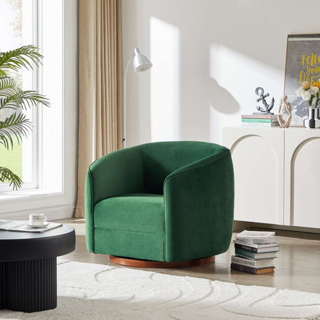 Elise Dark Green Velvet Swivel Chair from Midinmod - Luna Furniture