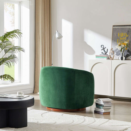 Elise Dark Green Velvet Swivel Chair from Midinmod - Luna Furniture