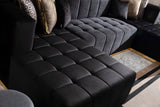 Elisha Black Velvet Double Chaise Sectional from Nova Furniture - Luna Furniture