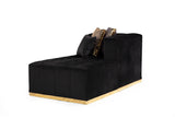 Elisha Black Velvet Double Chaise Sectional - ELISHABLACK-SEC - Luna Furniture