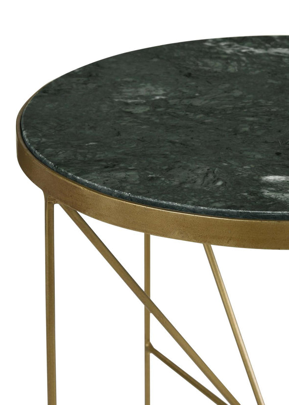 Eliska Round Accent Table with Marble Top Green and Antique Gold - 936061 - Luna Furniture