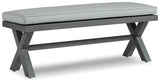 Elite Park Gray Outdoor Bench with Cushion from Ashley - Luna Furniture
