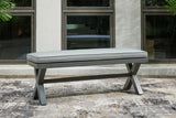 Elite Park Gray Outdoor Bench with Cushion from Ashley - Luna Furniture