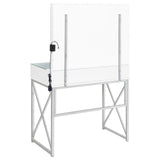Eliza White and Chrome 2-Piece Vanity Set with Hollywood Lighting from Coaster - Luna Furniture