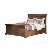 Elk Grove Eastern King Storage Bed Vintage Bourbon - 203891KE - Luna Furniture