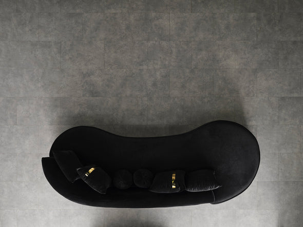 Ella Black Velvet Chaise Lounge - ELLABLACK-CH - Luna Furniture