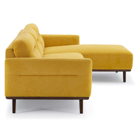 Ella Dark Yellow Linen LAF Chaise Sectional from Midinmod - Luna Furniture