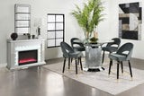 Ellie Pedestal Round Glass Top Counter Height Table Mirror - 115558 - Luna Furniture