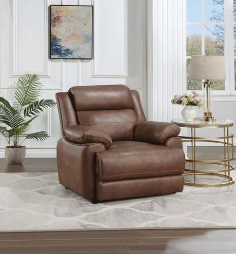 Ellington Upholstered Padded Arm Accent Chair Dark Brown - 508283 - Luna Furniture