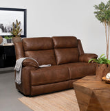 Ellington Dark Brown Upholstered Padded Arm Loveseat from Coaster - Luna Furniture