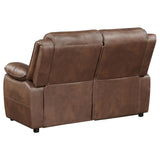 Ellington Dark Brown Upholstered Padded Arm Loveseat from Coaster - Luna Furniture