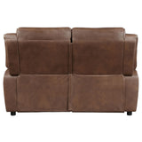 Ellington Dark Brown Upholstered Padded Arm Loveseat from Coaster - Luna Furniture